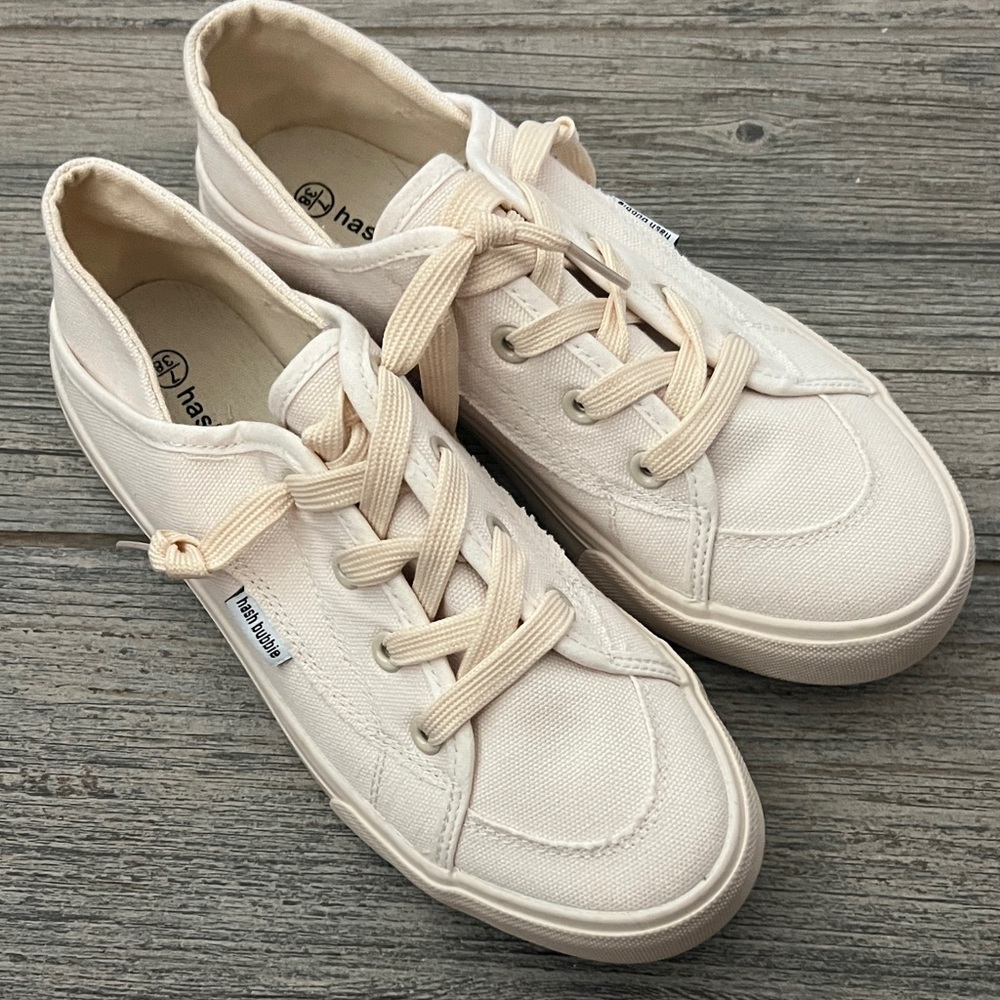 Cream Canvas Sneakers